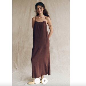 Free People - Aspen Linen Maxi - Double Espresso brown (NWT)  XS